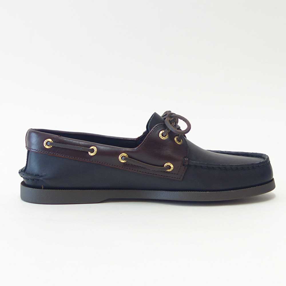 SPERRY（スペリートップサイダー）AUTHENTICORIGINAL2-EYE13934362（メンズ）ブラック/AMARETTOデッキシューズレザーシューズ「靴」