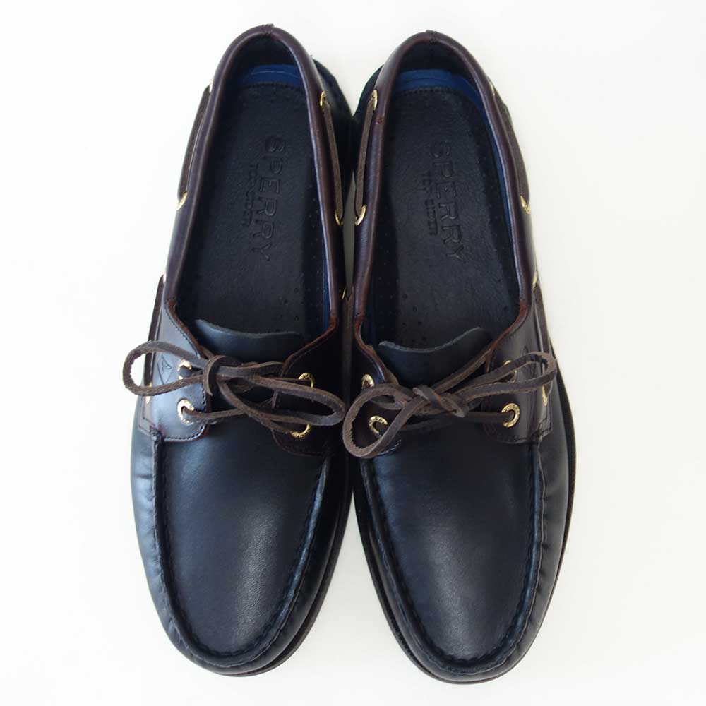 SPERRY（スペリートップサイダー）AUTHENTICORIGINAL2-EYE13934362（メンズ）ブラック/AMARETTOデッキシューズレザーシューズ「靴」