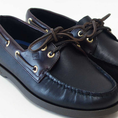 SPERRY（スペリートップサイダー）AUTHENTICORIGINAL2-EYE13934362（メンズ）ブラック/AMARETTOデッキシューズレザーシューズ「靴」