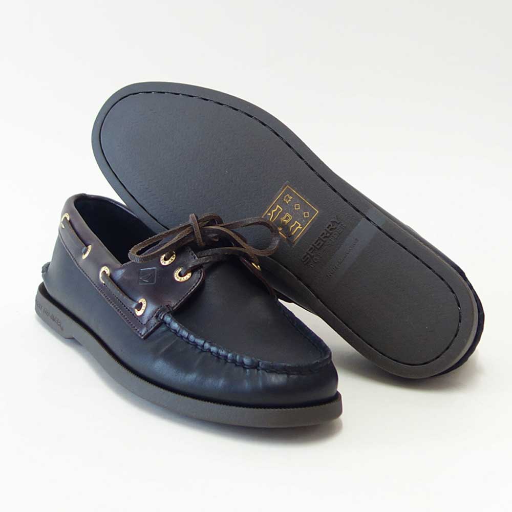SPERRY（スペリートップサイダー）AUTHENTICORIGINAL2-EYE13934362（メンズ）ブラック/AMARETTOデッキシューズレザーシューズ「靴」