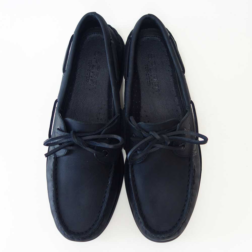 SPERRY（スペリートップサイダー）AUTHENTICORIGINAL2-EYE13934365（メンズ）ブラックデッキシューズレザーシューズ「靴」