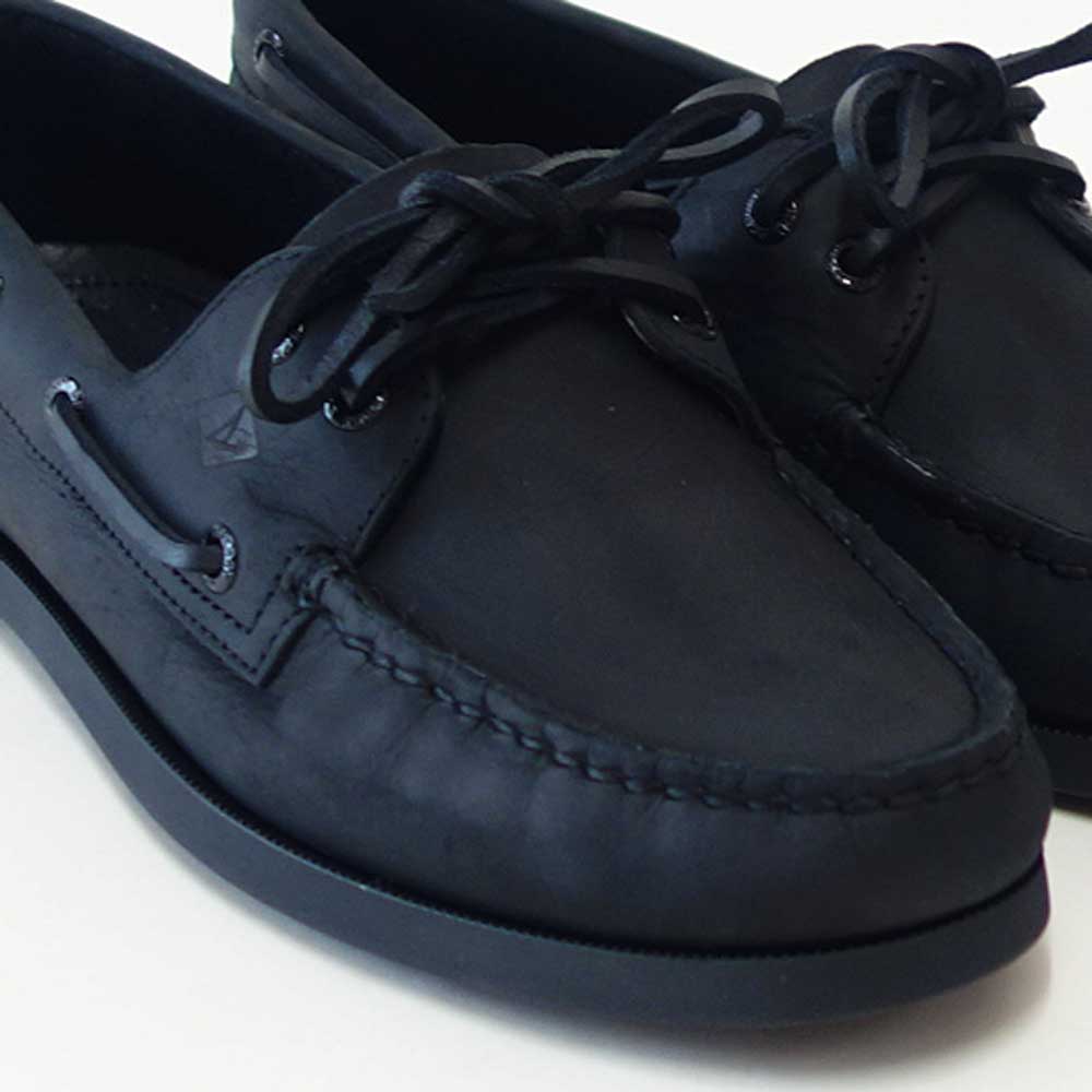 SPERRY（スペリートップサイダー）AUTHENTICORIGINAL2-EYE13934365（メンズ）ブラックデッキシューズレザーシューズ「靴」