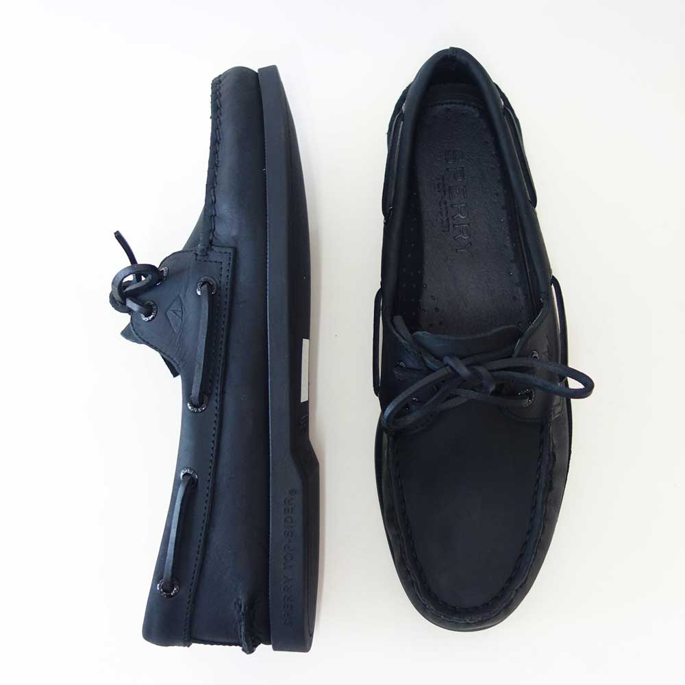 SPERRY（スペリートップサイダー）AUTHENTICORIGINAL2-EYE13934365（メンズ）ブラックデッキシューズレザーシューズ「靴」