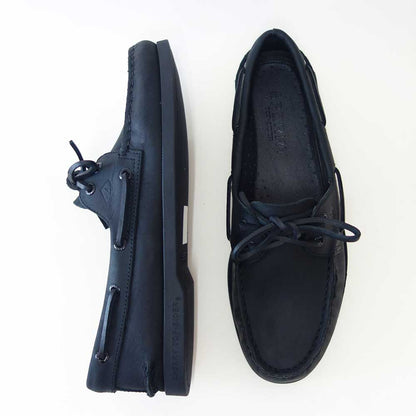 SPERRY（スペリートップサイダー）AUTHENTICORIGINAL2-EYE13934365（メンズ）ブラックデッキシューズレザーシューズ「靴」