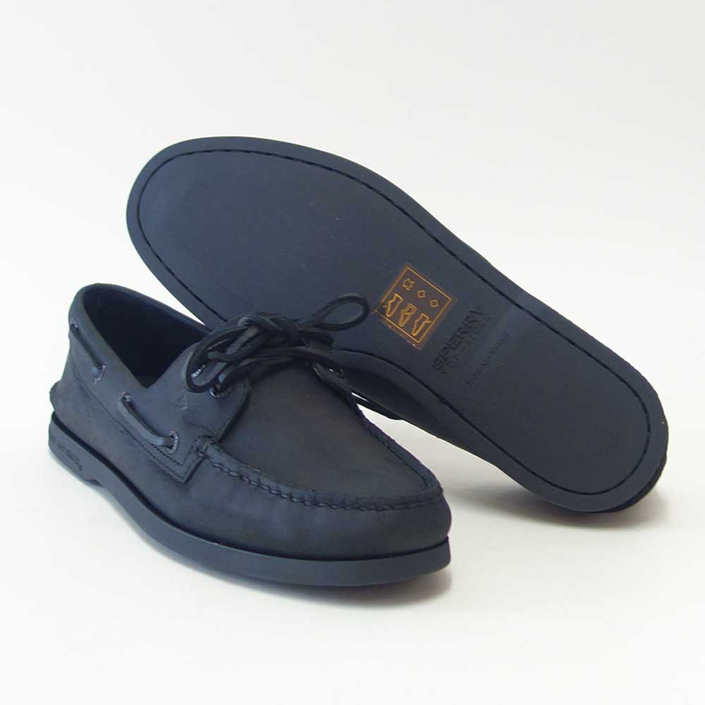 SPERRY（スペリートップサイダー）AUTHENTICORIGINAL2-EYE13934365（メンズ）ブラックデッキシューズレザーシューズ「靴」