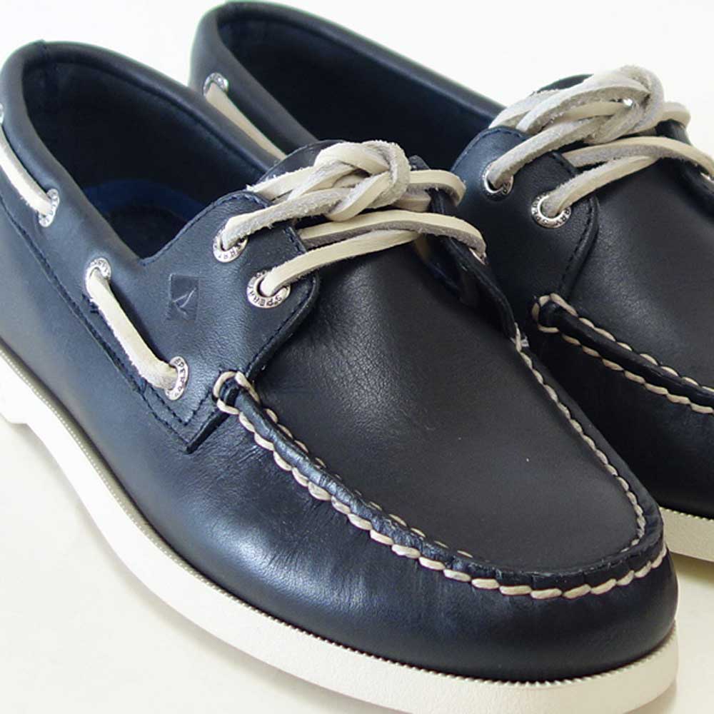 SPERRY（スペリートップサイダー）AUTHENTICORIGINAL2-EYE13934367（メンズ）NAVYデッキシューズレザーシューズ「靴」