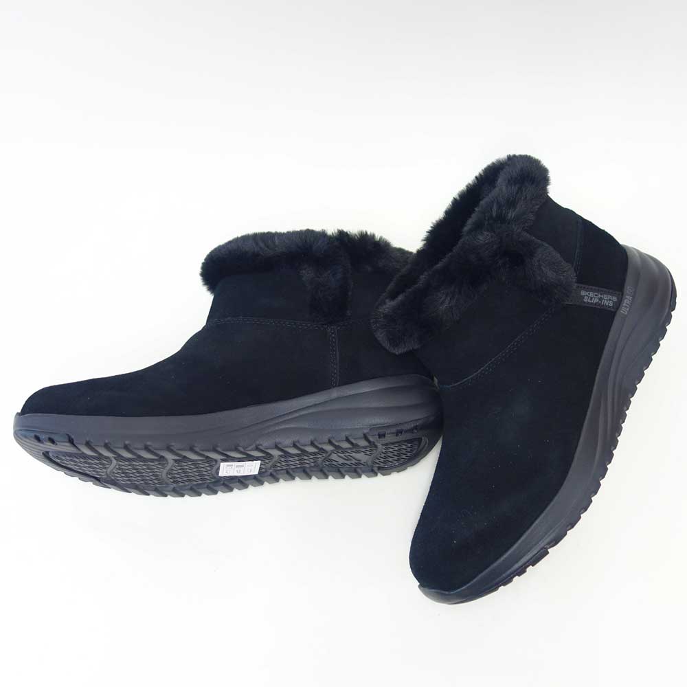 スケッチャーズSKECHERSON-THE-GOステラダフネ144740BLKブラック（レディース）防水天然皮革スエードレザースリッポンブーツレディースハンズフリー「靴」