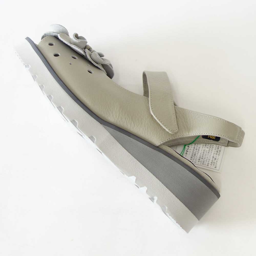 【SALE 30%OFF】 フィズリーン FIZZ REEN  1488 ライトグレー（レディースサンダル） ゆったりEEEEのバックストラップ（日本製） コンフォート カジュアル 4E ウェッジヒール「靴」