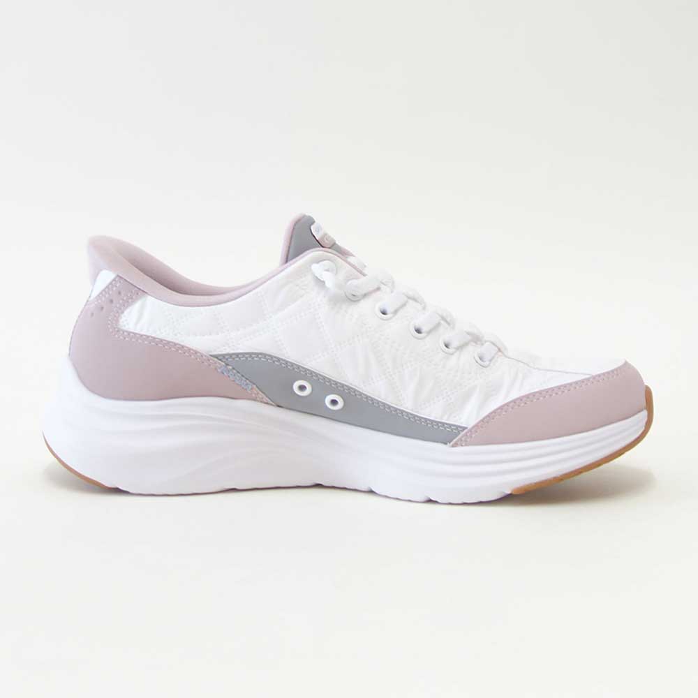 スケッチャーズSKECHERSCONTOURFOAMコージーフィット150404WLVホワイト/ラベンダー（レディース）コンツアーフォーム人工繊維ストレッチスリッポンスニーカーレディースハンズフリー洗濯機洗い可能「靴」