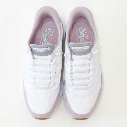 スケッチャーズSKECHERSCONTOURFOAMコージーフィット150404WLVホワイト/ラベンダー（レディース）コンツアーフォーム人工繊維ストレッチスリッポンスニーカーレディースハンズフリー洗濯機洗い可能「靴」