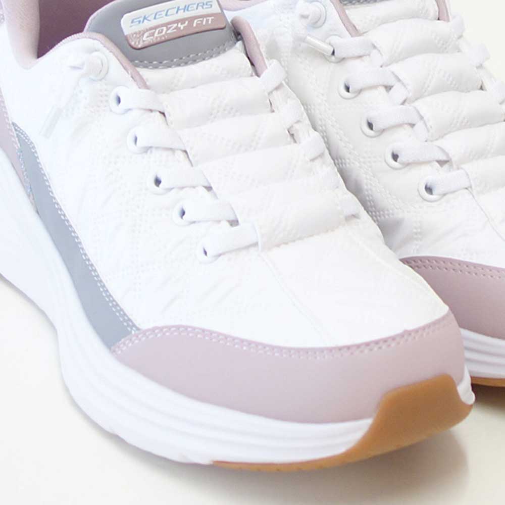 スケッチャーズSKECHERSCONTOURFOAMコージーフィット150404WLVホワイト/ラベンダー（レディース）コンツアーフォーム人工繊維ストレッチスリッポンスニーカーレディースハンズフリー洗濯機洗い可能「靴」