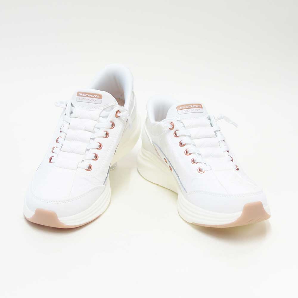 スケッチャーズSKECHERSCONTOURFOAMコージーフィット150413WTRGホワイト/ローズゴールド（レディース）コンツアーフォーム人工繊維ストレッチスリッポンスニーカーレディースハンズフリー洗濯機洗い可能「靴」