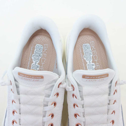 スケッチャーズSKECHERSCONTOURFOAMコージーフィット150413WTRGホワイト/ローズゴールド（レディース）コンツアーフォーム人工繊維ストレッチスリッポンスニーカーレディースハンズフリー洗濯機洗い可能「靴」