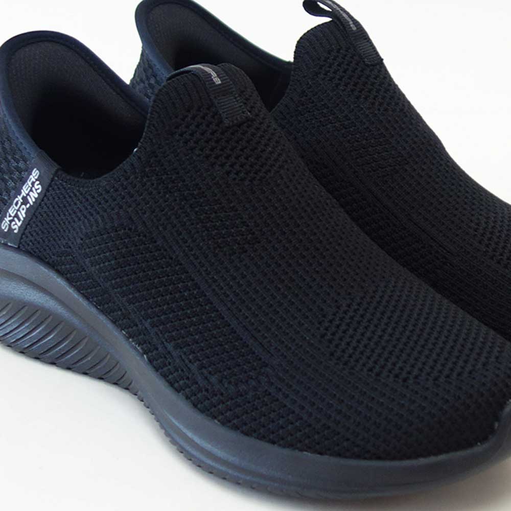 スケッチャーズSKECHERSULTRAFLEX3.0150450BBKブラック（レディース）ウルトラフレックス3.0イージーウィンメッシュ人工繊維ストレッチスリッポンスニーカーレディースハンズフリー洗濯機洗い可能「靴」
