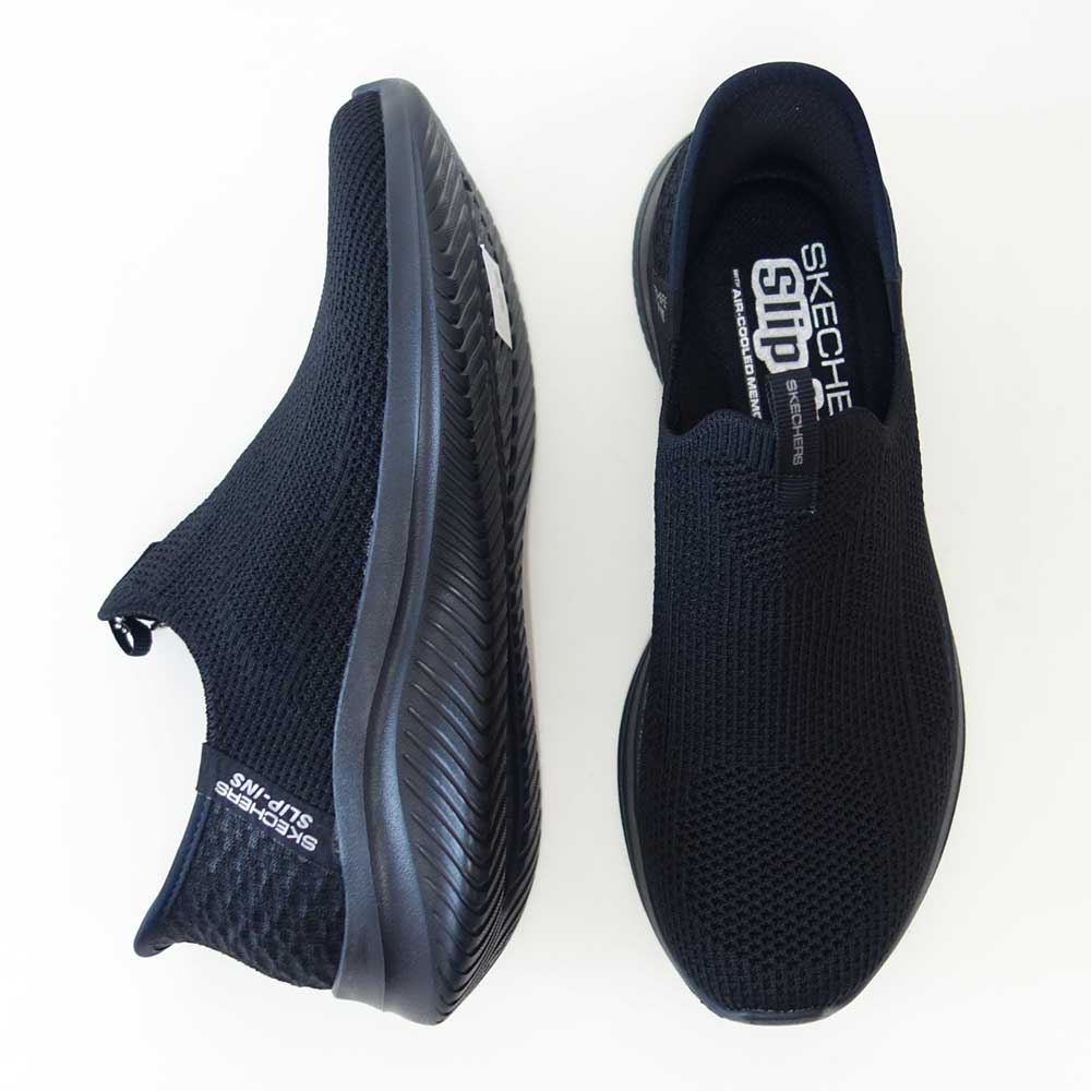 スケッチャーズSKECHERSULTRAFLEX3.0150450BBKブラック（レディース）ウルトラフレックス3.0イージーウィンメッシュ人工繊維ストレッチスリッポンスニーカーレディースハンズフリー洗濯機洗い可能「靴」
