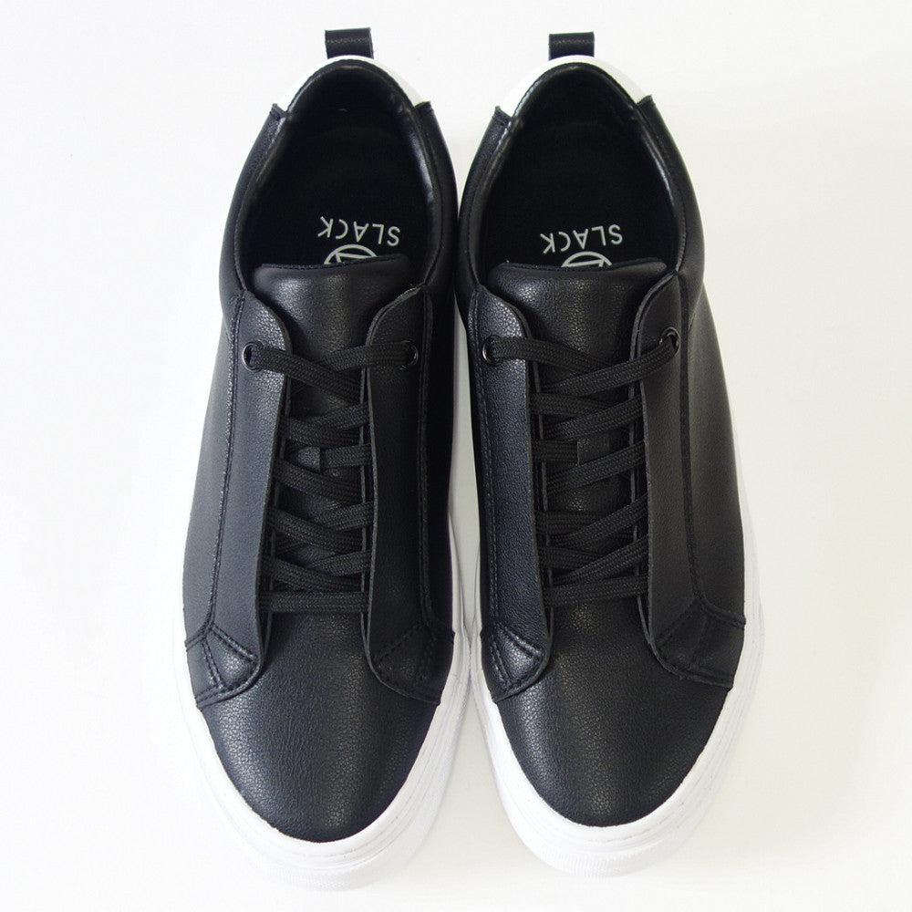 【SALE 50%OFF】 スラック  SLACK SL 1518 001（ユニセックス）LIBERIO（リベリオ） カラー：BLACK / WHITE 人工皮革 ローカットスニーカー バルカナイズ製法  「靴」