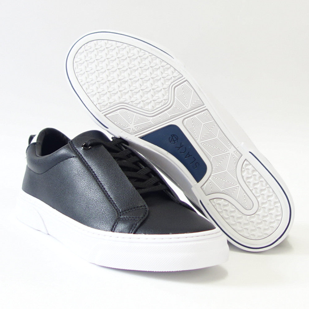 【SALE 50%OFF】 スラック  SLACK SL 1518 001（ユニセックス）LIBERIO（リベリオ） カラー：BLACK / WHITE 人工皮革 ローカットスニーカー バルカナイズ製法  「靴」