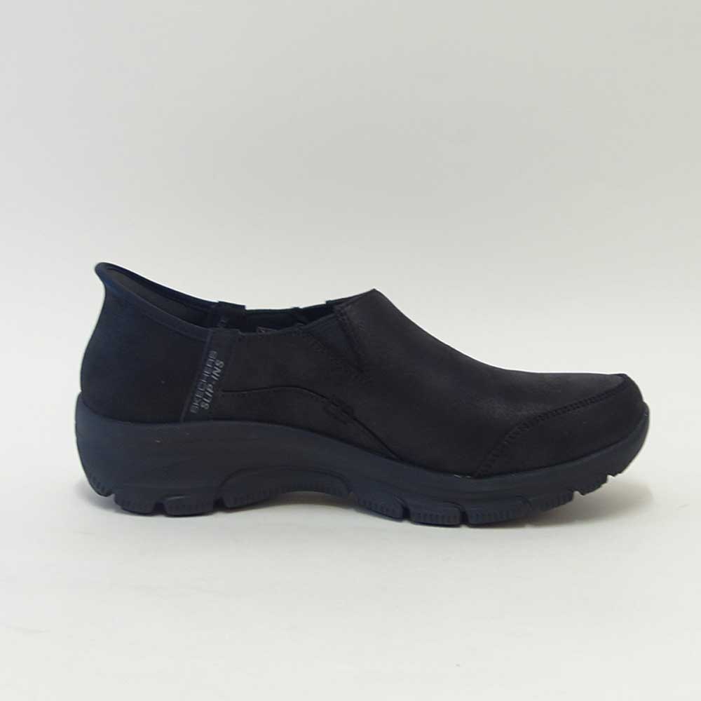 スケッチャーズSKECHERSEASYGOINGドライブオン158630BBKブラック（レディース）人工皮革リラックスドフィット(3E)スニーカーレディースハンズフリー「靴」