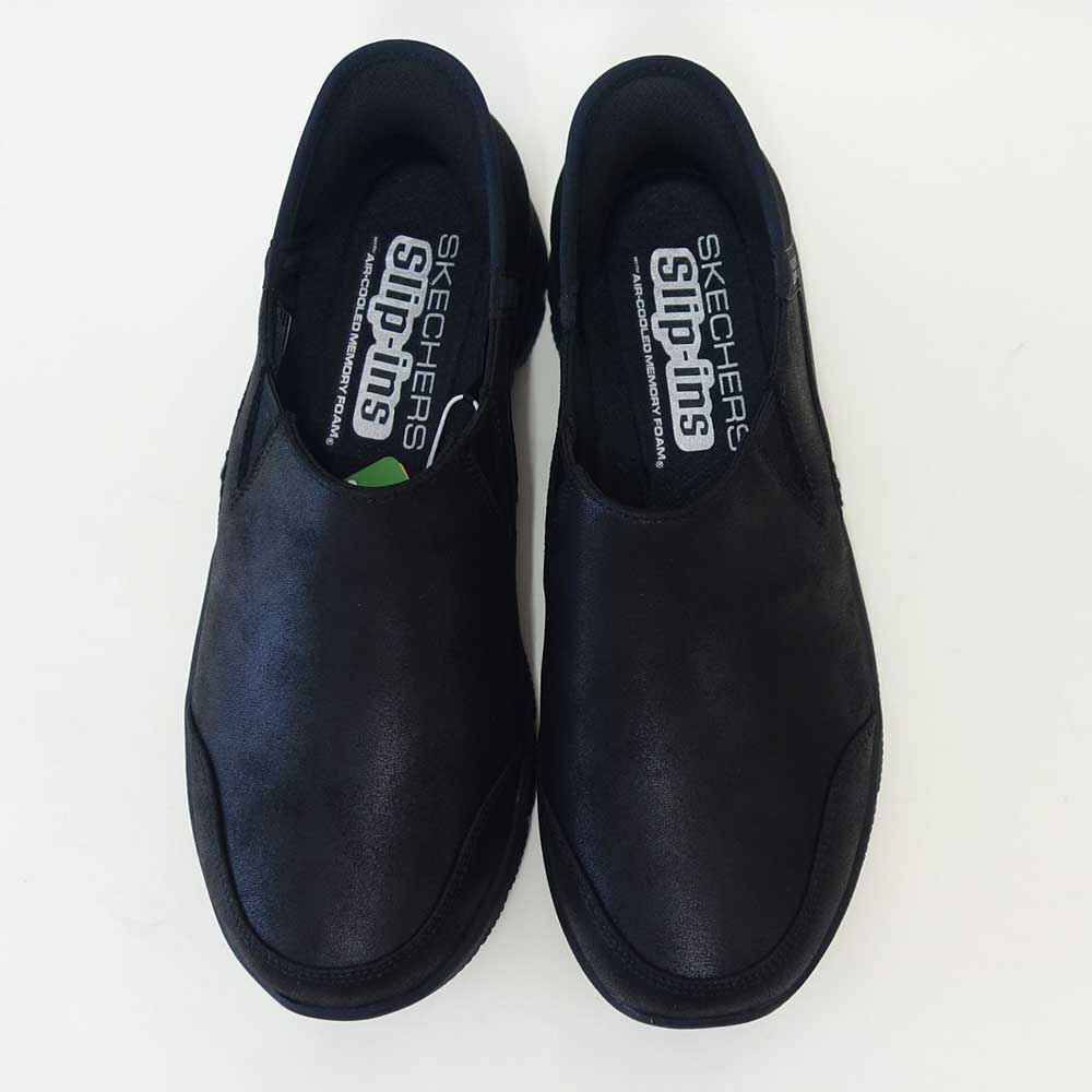 スケッチャーズSKECHERSEASYGOINGドライブオン158630BBKブラック（レディース）人工皮革リラックスドフィット(3E)スニーカーレディースハンズフリー「靴」