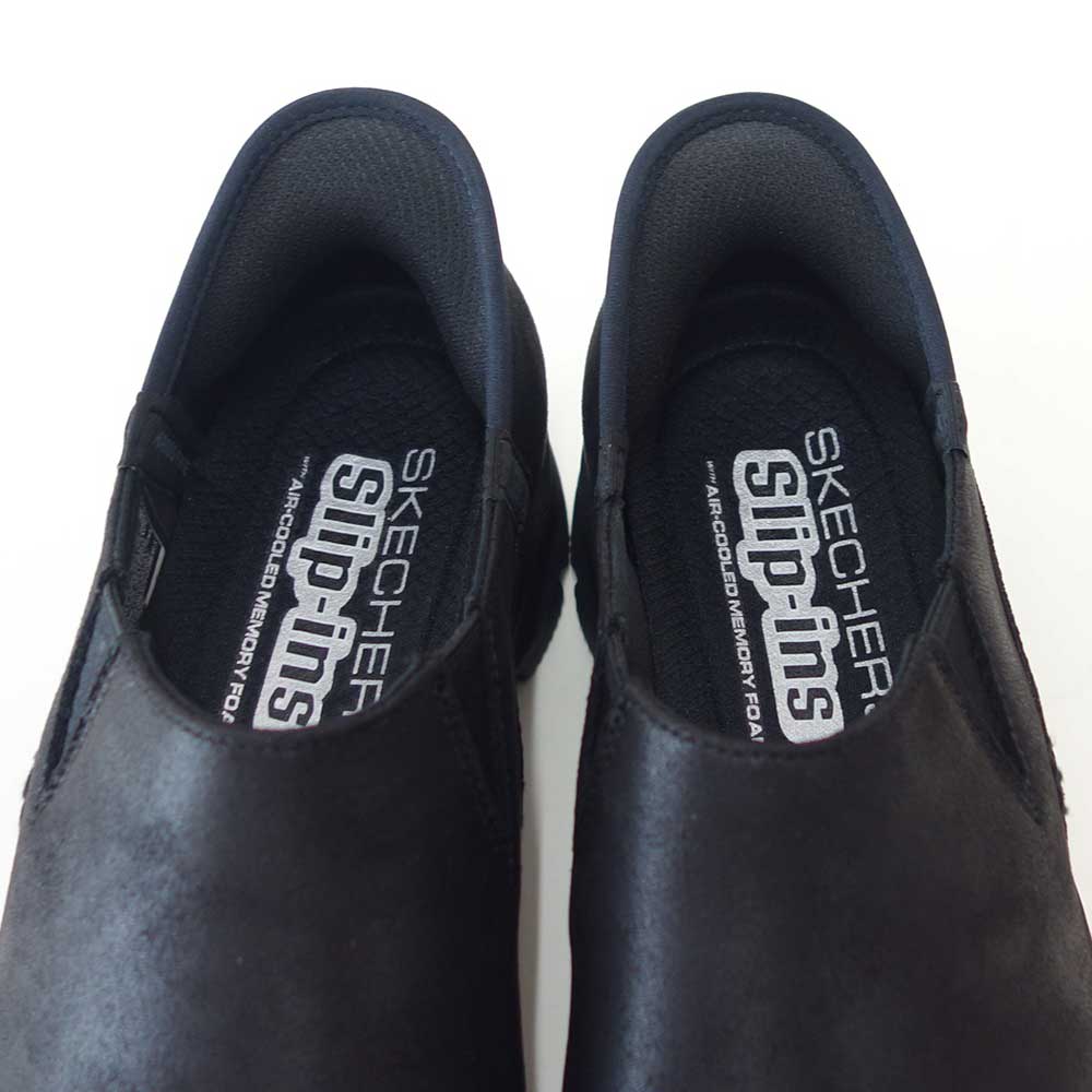 スケッチャーズSKECHERSEASYGOINGドライブオン158630BBKブラック（レディース）人工皮革リラックスドフィット(3E)スニーカーレディースハンズフリー「靴」