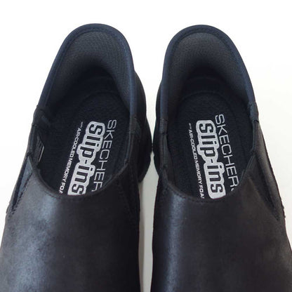 スケッチャーズSKECHERSEASYGOINGドライブオン158630BBKブラック（レディース）人工皮革リラックスドフィット(3E)スニーカーレディースハンズフリー「靴」