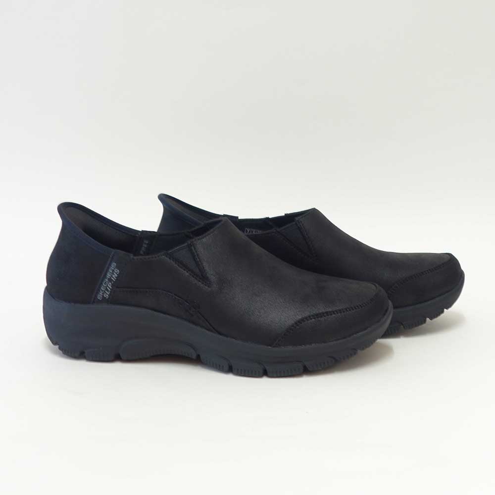 スケッチャーズSKECHERSEASYGOINGドライブオン158630BBKブラック（レディース）人工皮革リラックスドフィット(3E)スニーカーレディースハンズフリー「靴」