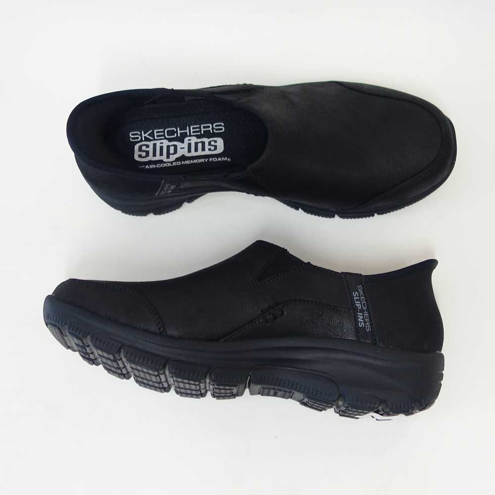 スケッチャーズSKECHERSEASYGOINGドライブオン158630BBKブラック（レディース）人工皮革リラックスドフィット(3E)スニーカーレディースハンズフリー「靴」