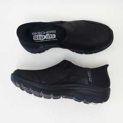 スケッチャーズSKECHERSEASYGOINGドライブオン158630BBKブラック（レディース）人工皮革リラックスドフィット(3E)スニーカーレディースハンズフリー「靴」