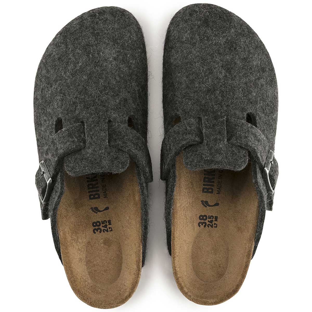 ビルケンシュトック BIRKENSTOCK Boston（ボストン）幅狭（ナローフィット） GC 160373（ウールフェルト／アンスラジット） 「靴」