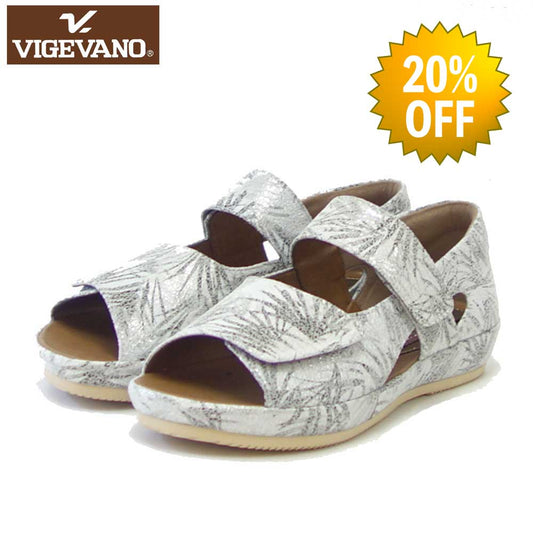 【SALE 20%OFF】 VIGEVANO ビジェバノ 1660 ホワイト（日本製）ゆったりEEEE ダブルストラップシューズ  オープントゥシューズ「靴」