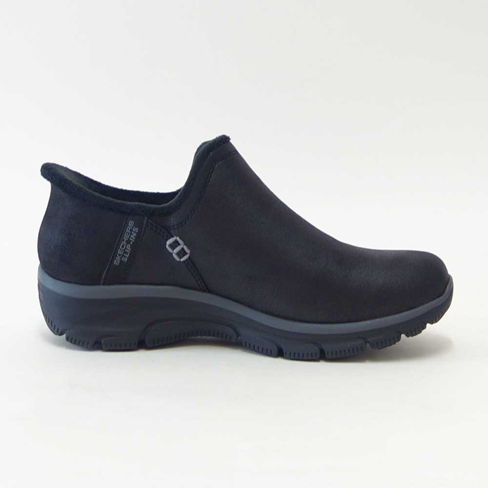スケッチャーズSKECHERSEASYGOINGモダンアワー167872BLKブラック（レディース）スコッチガード人工皮革リラックスドフィット(3E)スニーカーレディースハンズフリー「靴」