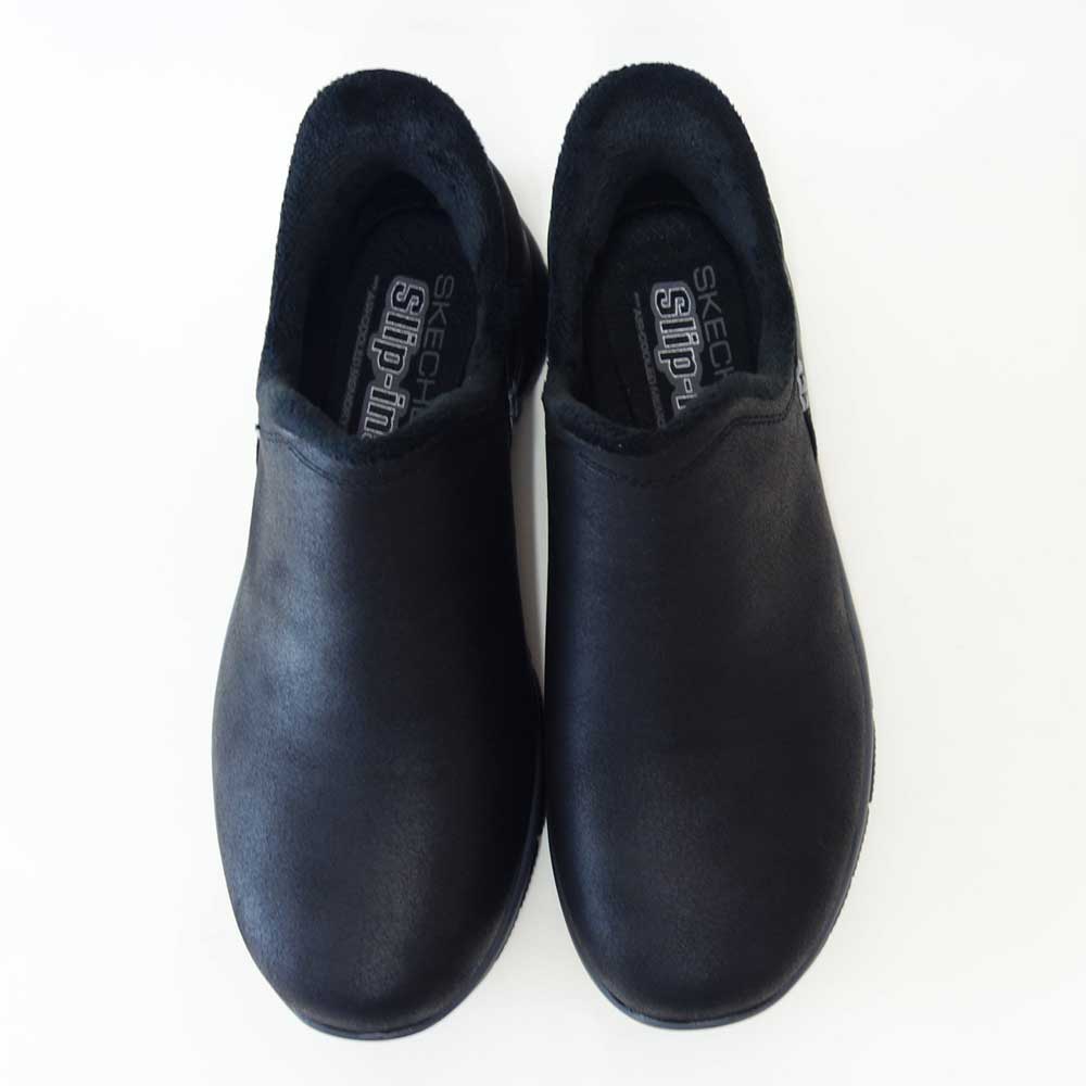 スケッチャーズSKECHERSEASYGOINGモダンアワー167872BLKブラック（レディース）スコッチガード人工皮革リラックスドフィット(3E)スニーカーレディースハンズフリー「靴」