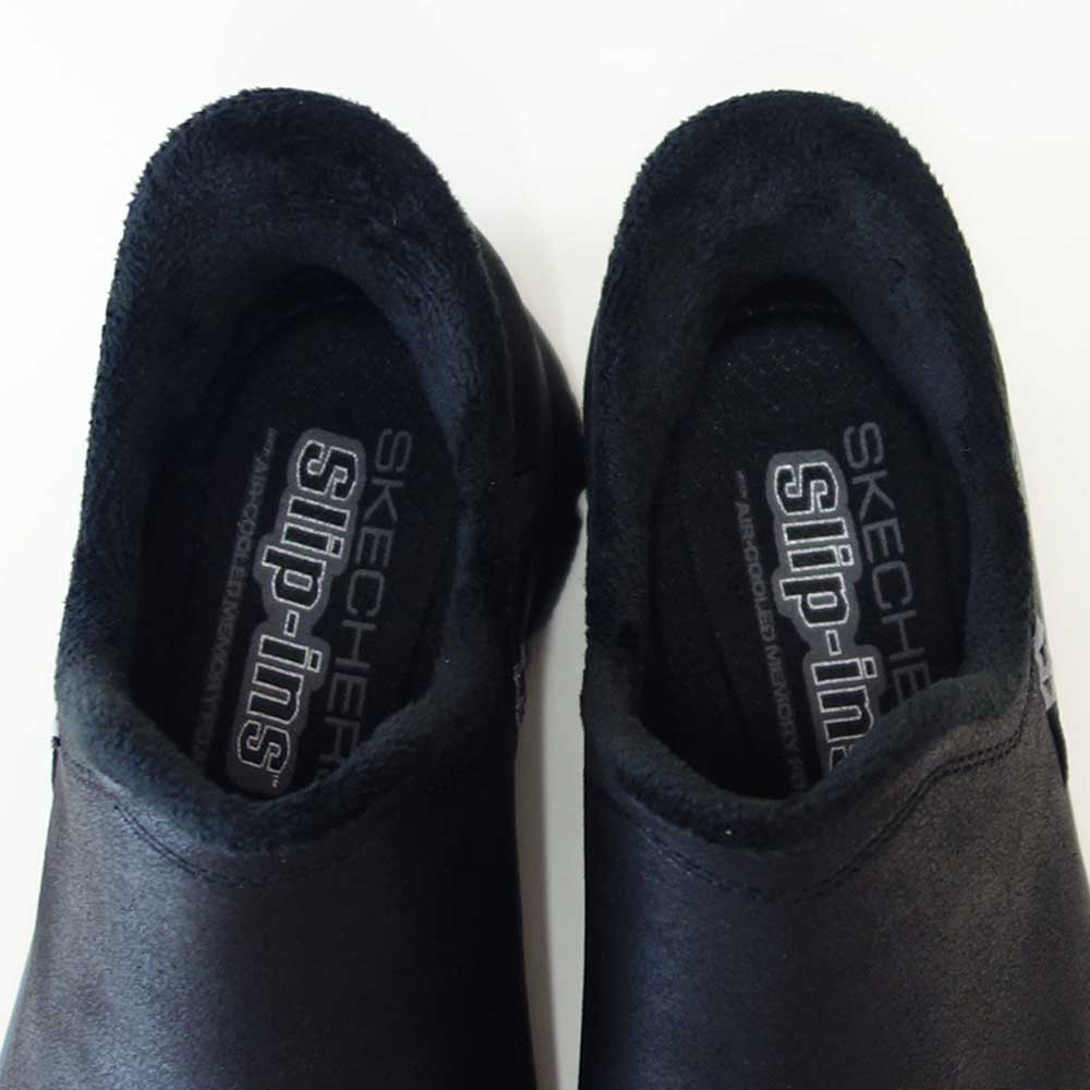スケッチャーズSKECHERSEASYGOINGモダンアワー167872BLKブラック（レディース）スコッチガード人工皮革リラックスドフィット(3E)スニーカーレディースハンズフリー「靴」