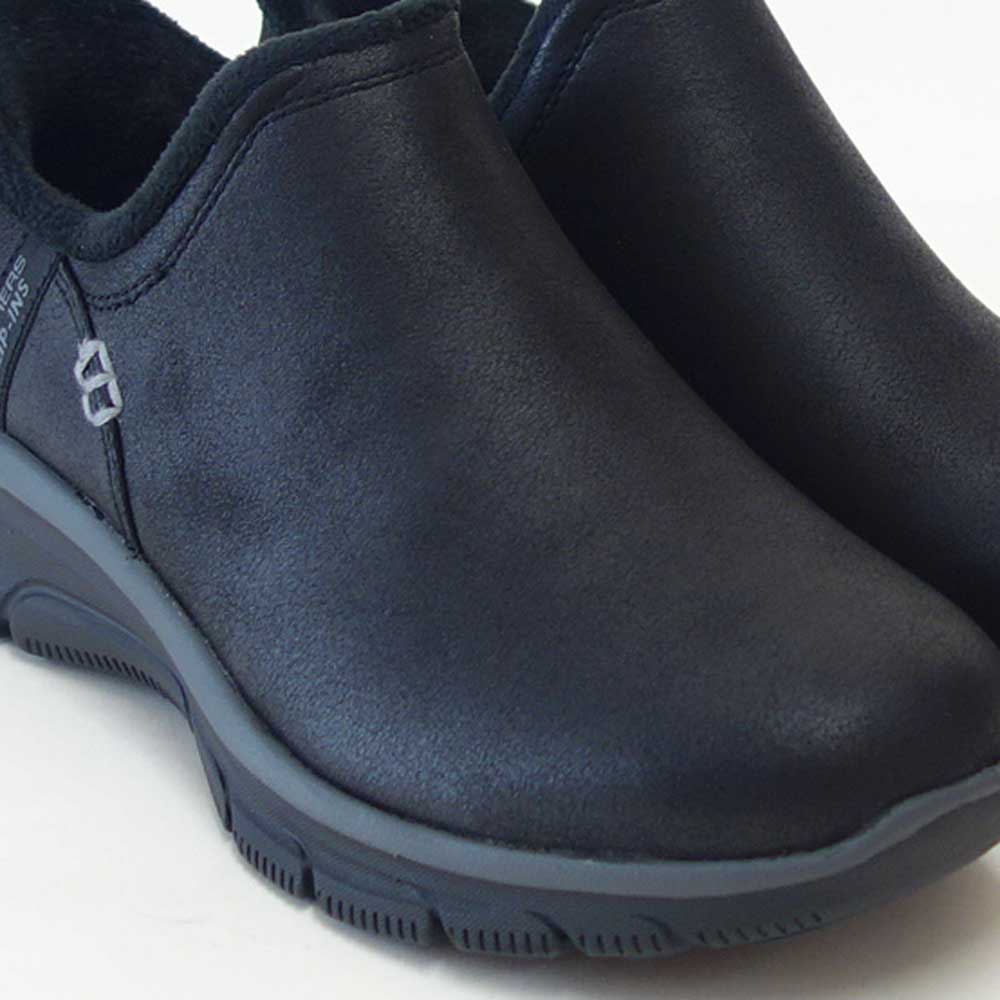 スケッチャーズSKECHERSEASYGOINGモダンアワー167872BLKブラック（レディース）スコッチガード人工皮革リラックスドフィット(3E)スニーカーレディースハンズフリー「靴」