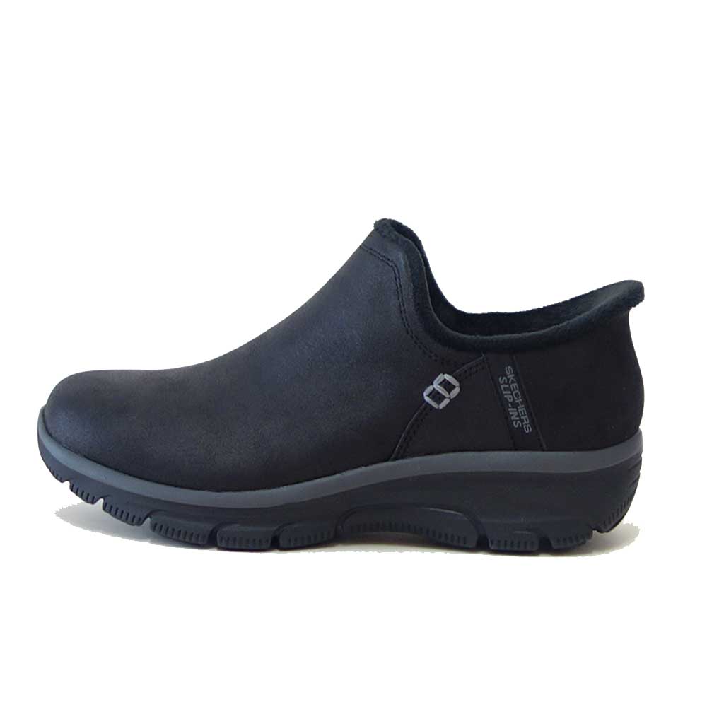 スケッチャーズ SKECHERS EASY GOING モダン アワー 167872 BLK ブラック （レディース）スコッチガード 人工皮革 リラックスドフィット(3E) スニーカー レディース ハンズフリー  「靴」