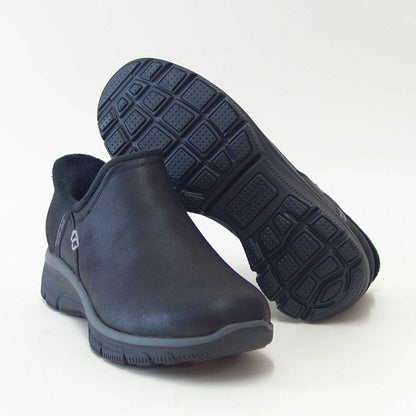 スケッチャーズSKECHERSEASYGOINGモダンアワー167872BLKブラック（レディース）スコッチガード人工皮革リラックスドフィット(3E)スニーカーレディースハンズフリー「靴」