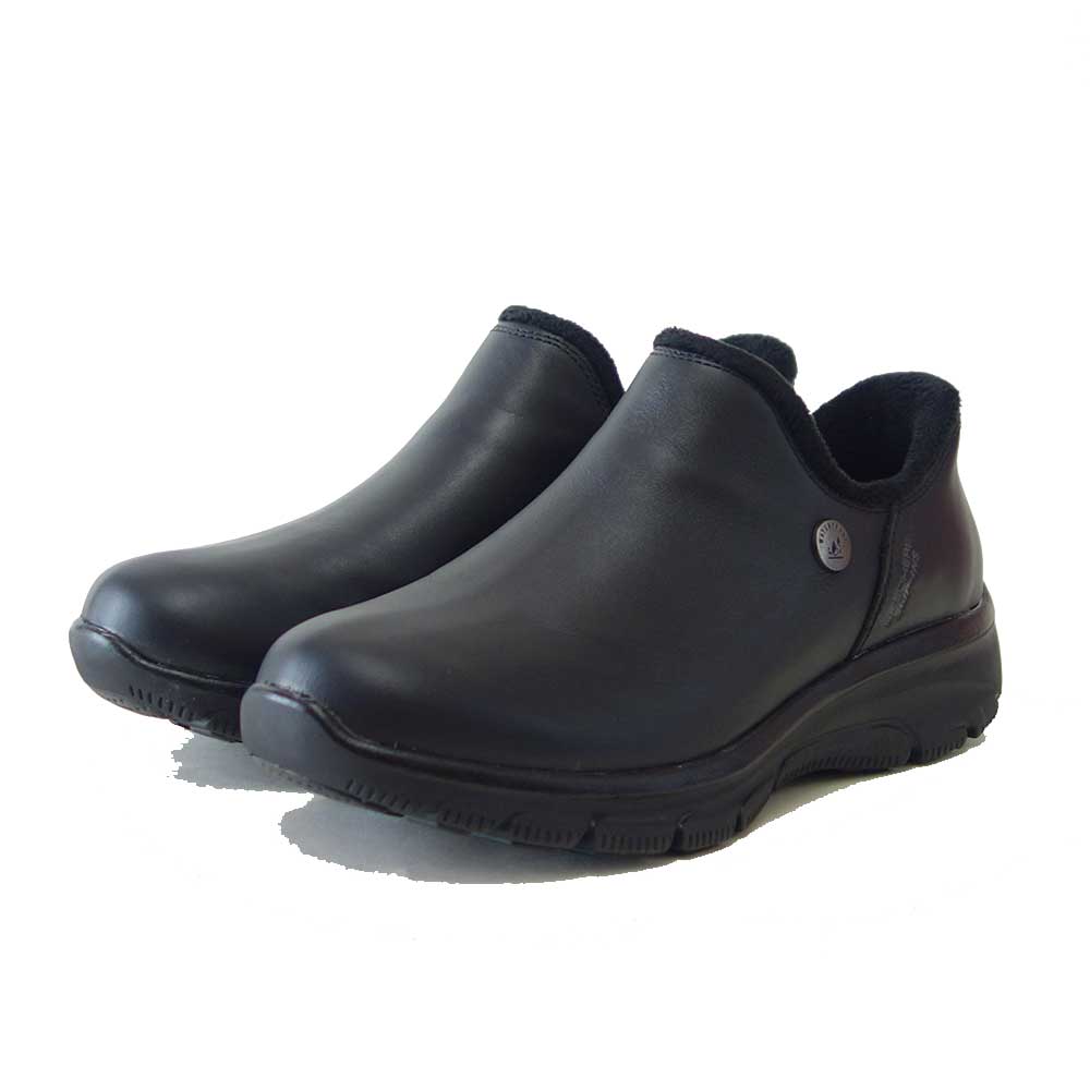 スケッチャーズSKECHERSEASYGOINGウィンターウィンド169158BLKブラック（レディース）防水仕様天然皮革スニーカーレディースハンズフリー「靴」