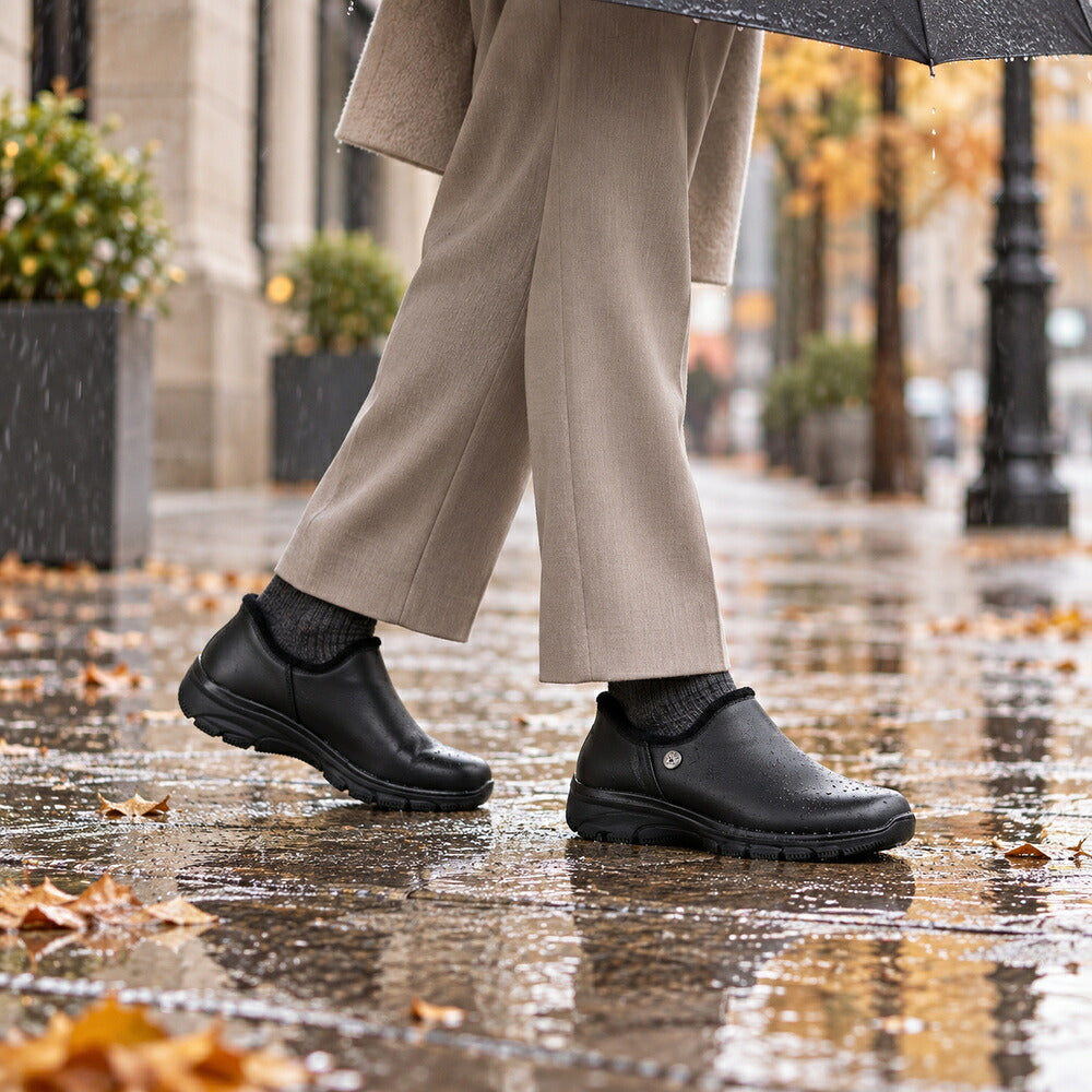スケッチャーズSKECHERSEASYGOINGウィンターウィンド169158BLKブラック（レディース）防水仕様天然皮革スニーカーレディースハンズフリー「靴」
