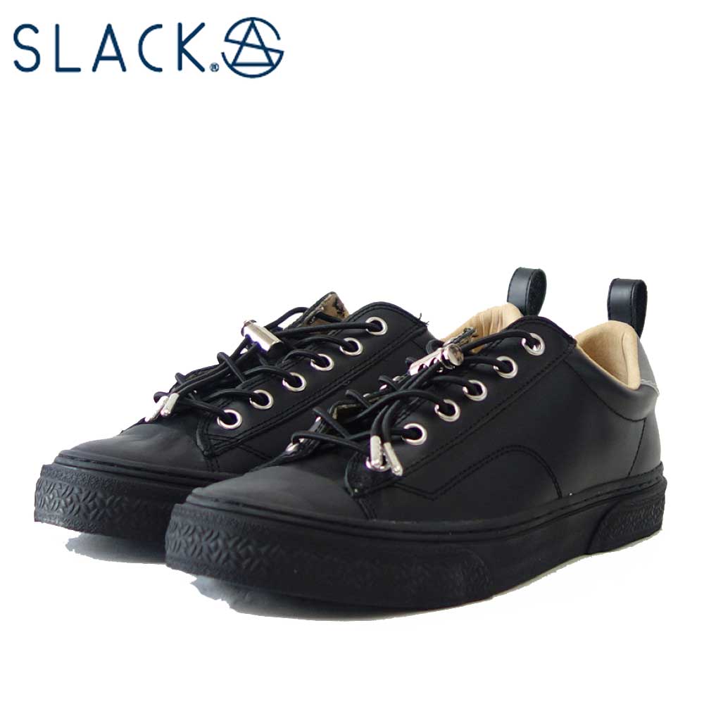 【SALE 50%OFF】 スラック  SLACK SL 1705 003（ユニセックス）CLUDE GL（クルード GL） カラー：BLACK / BLACK 天然皮革 ローカットスニーカー バルカナイズ製法  「靴」