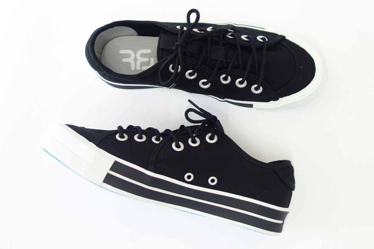 【SALE 50%OFF】 RFW アールエフダブリュー  BAGEL-LO STANDARD（ユニセックス） 1812011 カラー：ブラック   キャンバスのローカットスニーカー  「靴」