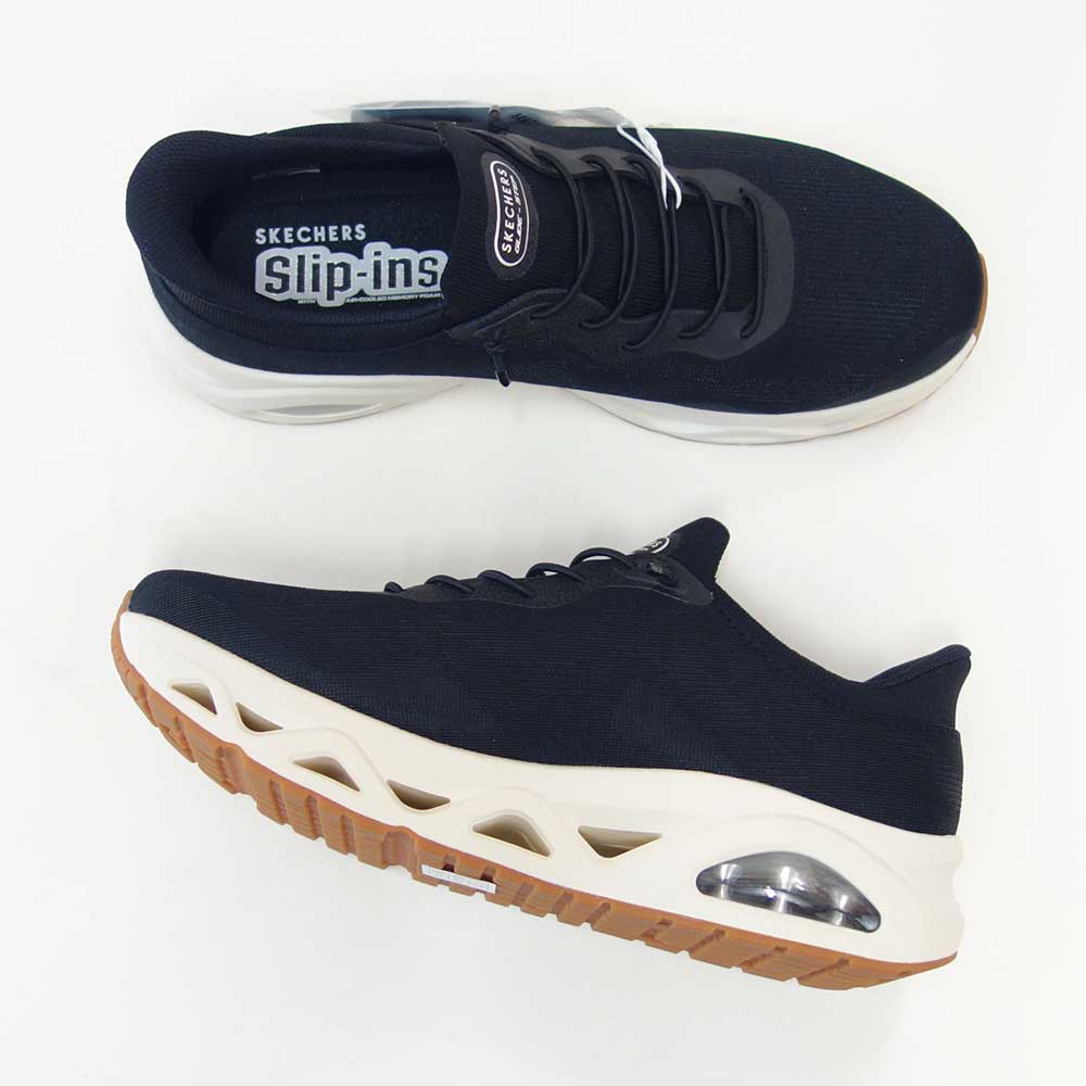 スケッチャーズSKECHERSウノグライドステップ-エアグライダーズ183421ブラック（メンズ）メッシュ人工繊維スニーカーハンズフリー「靴」