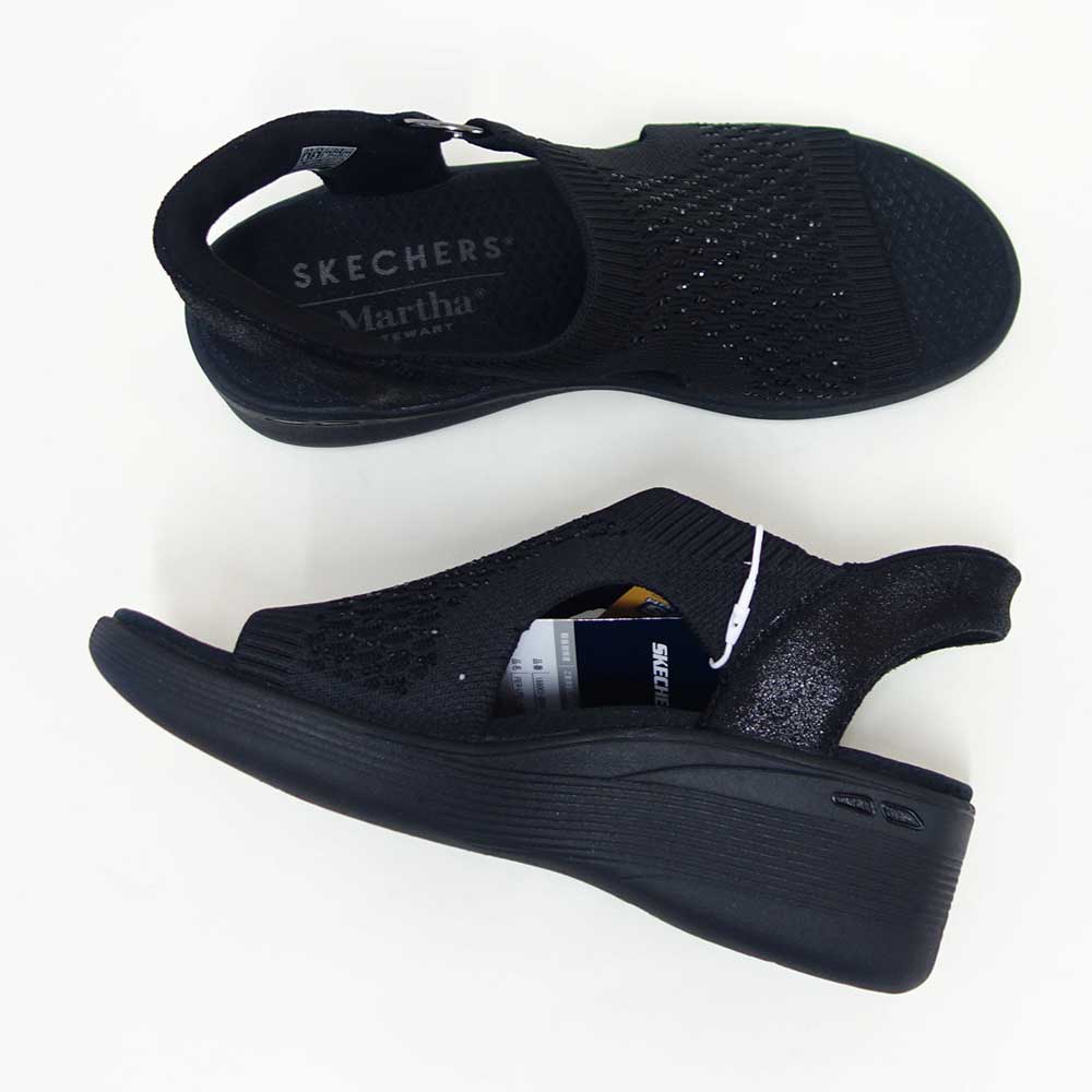 スケッチャーズSKECHERSマーサ・スチュワート：ピアライト-パークパス188001BBKブラック（レディース）ウェッジサンダルストレッチハンズフリー「靴」