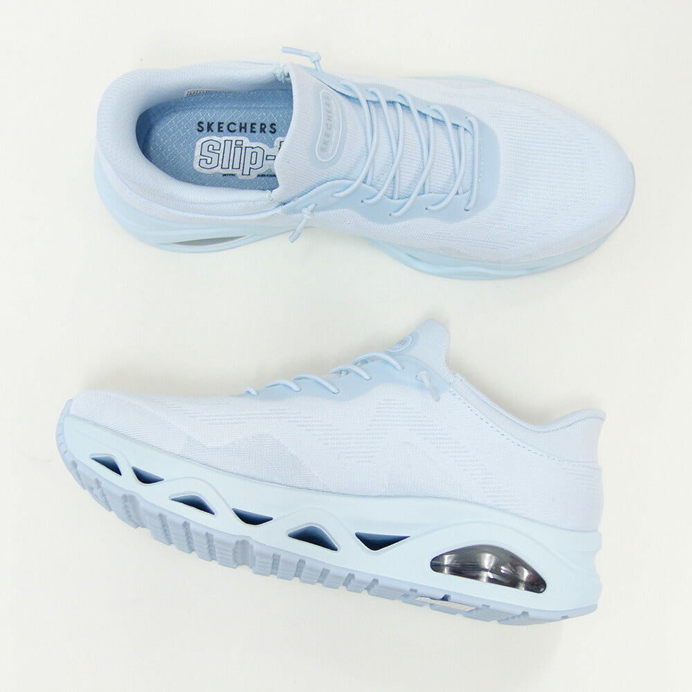 スケッチャーズSKECHERSUNOGLIDE-STEP-エアグライダーズ190115LTBLライトブルー（レディース）メッシュ人工繊維レースアップスニーカーレディースハンズフリー「靴」