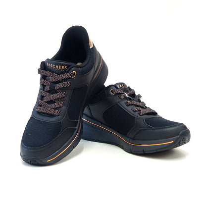 スケッチャーズSKECHERSビリオンフレックス-リヴィンラッシュ190366BBKブラック（レディース）メッシュ人工皮革レースアップスニーカーレディースハンズフリー「靴」