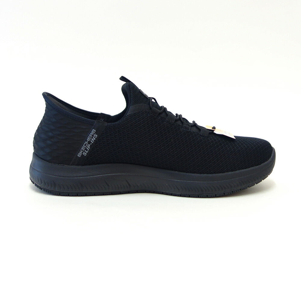 スケッチャーズSKECHERSSUMMITSSRコルシン200205WBBKブラック（メンズ）ワークメッシュ人工繊維ワイドフィット(4E)スニーカーハンズフリー「靴」