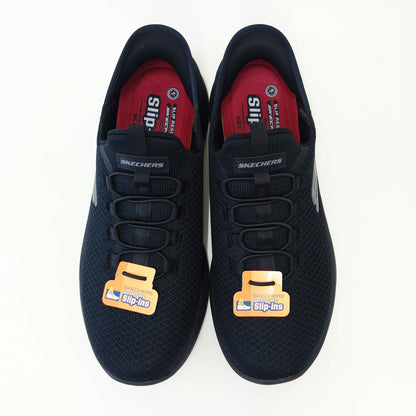 スケッチャーズSKECHERSSUMMITSSRコルシン200205WBBKブラック（メンズ）ワークメッシュ人工繊維ワイドフィット(4E)スニーカーハンズフリー「靴」