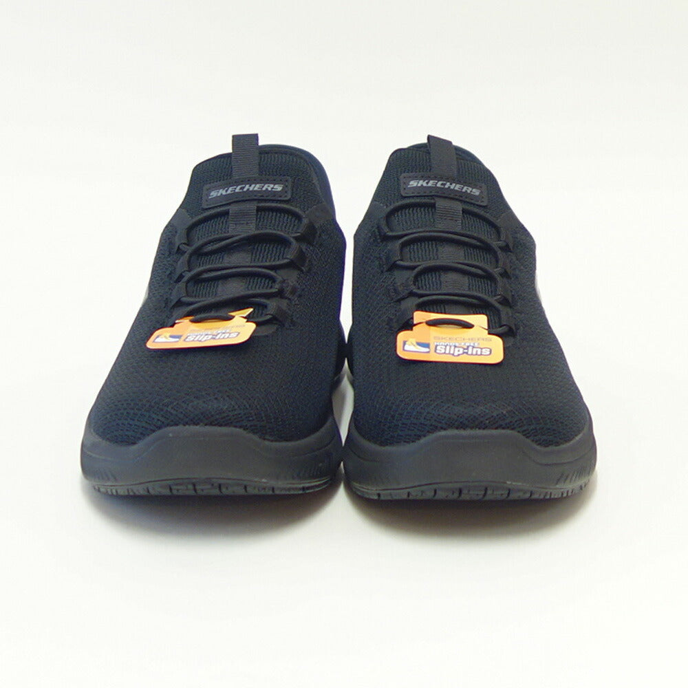 スケッチャーズSKECHERSSUMMITSSRコルシン200205WBBKブラック（メンズ）ワークメッシュ人工繊維ワイドフィット(4E)スニーカーハンズフリー「靴」
