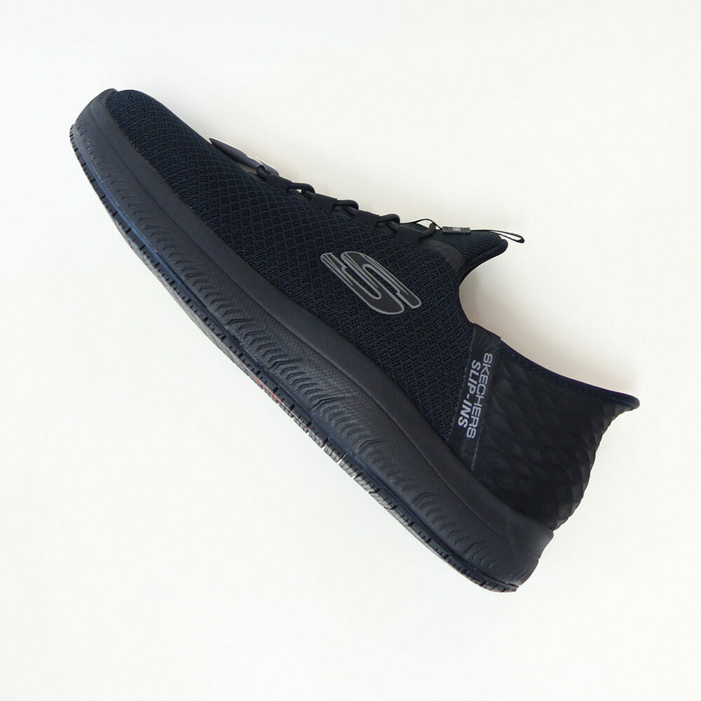 スケッチャーズSKECHERSSUMMITSSRコルシン200205WBBKブラック（メンズ）ワークメッシュ人工繊維ワイドフィット(4E)スニーカーハンズフリー「靴」