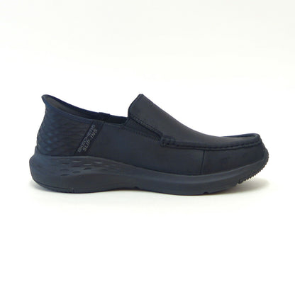 スケッチャーズSKECHERSPARSONOSWIN204866WWBBKブラック（メンズ）エクストラワイド(6E)レザーオイルヌバックスリッポンハンズフリー「靴」