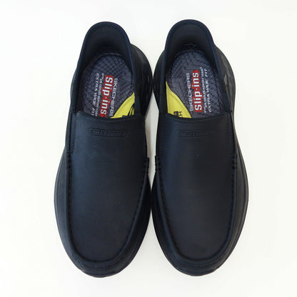 スケッチャーズSKECHERSPARSONOSWIN204866WWBBKブラック（メンズ）エクストラワイド(6E)レザーオイルヌバックスリッポンハンズフリー「靴」
